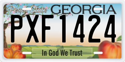GA license plate PXF1424