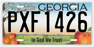 GA license plate PXF1426
