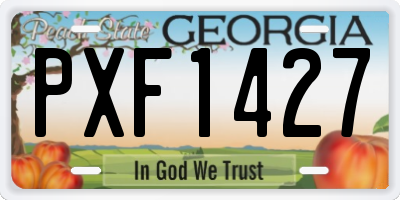 GA license plate PXF1427