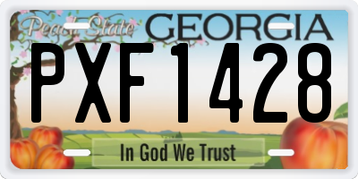 GA license plate PXF1428