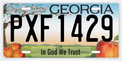 GA license plate PXF1429