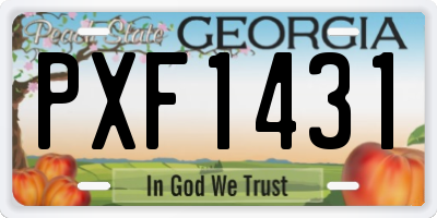 GA license plate PXF1431