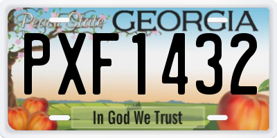 GA license plate PXF1432