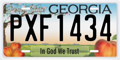 GA license plate PXF1434