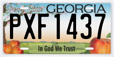 GA license plate PXF1437