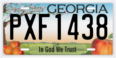 GA license plate PXF1438