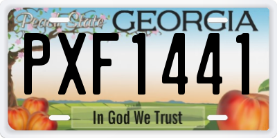 GA license plate PXF1441