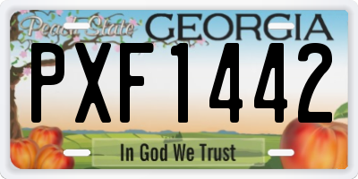 GA license plate PXF1442