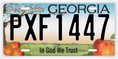 GA license plate PXF1447