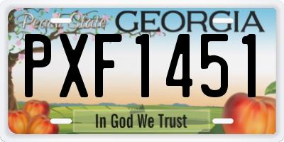 GA license plate PXF1451