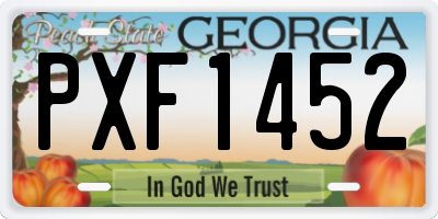 GA license plate PXF1452