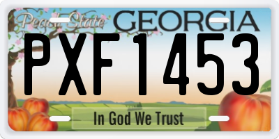 GA license plate PXF1453