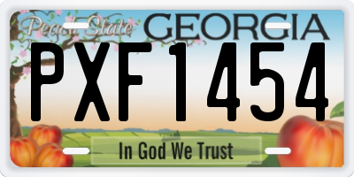 GA license plate PXF1454