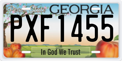 GA license plate PXF1455