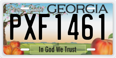 GA license plate PXF1461