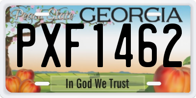 GA license plate PXF1462