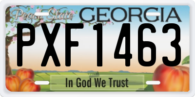GA license plate PXF1463