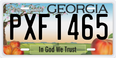 GA license plate PXF1465