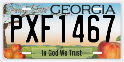 GA license plate PXF1467