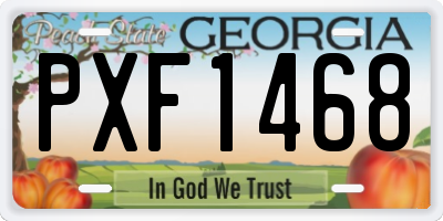 GA license plate PXF1468