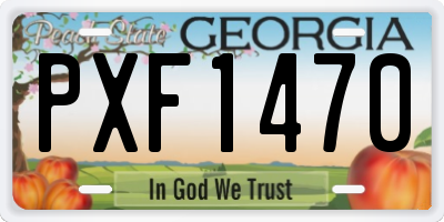 GA license plate PXF1470