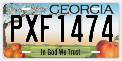 GA license plate PXF1474