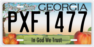 GA license plate PXF1477