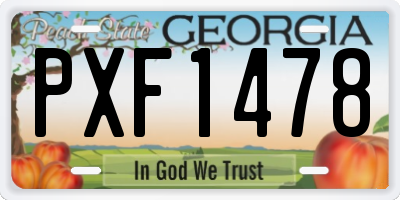 GA license plate PXF1478