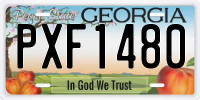 GA license plate PXF1480