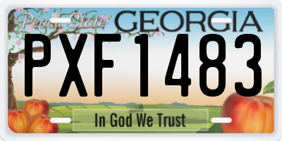 GA license plate PXF1483