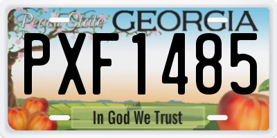 GA license plate PXF1485