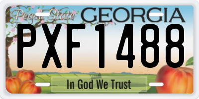 GA license plate PXF1488