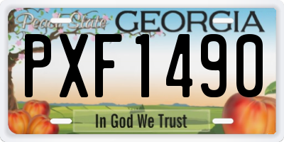 GA license plate PXF1490