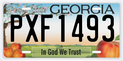 GA license plate PXF1493