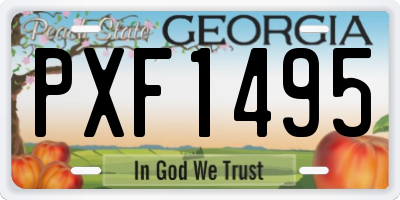 GA license plate PXF1495