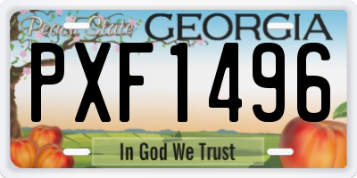 GA license plate PXF1496