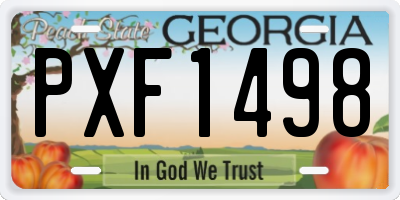 GA license plate PXF1498
