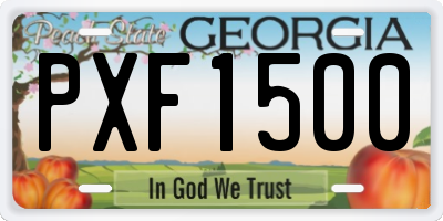 GA license plate PXF1500