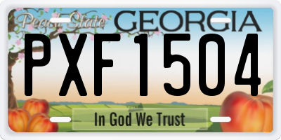 GA license plate PXF1504
