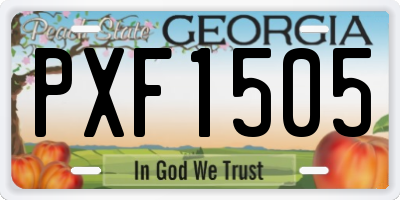 GA license plate PXF1505