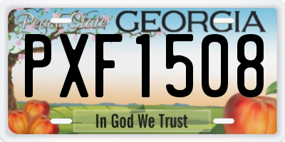 GA license plate PXF1508