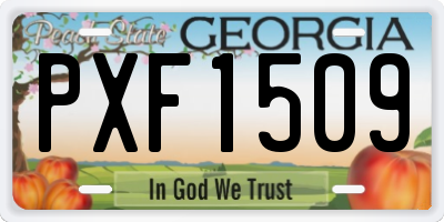 GA license plate PXF1509