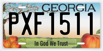 GA license plate PXF1511