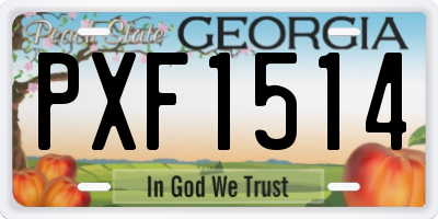 GA license plate PXF1514