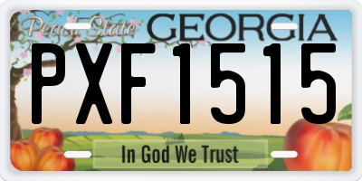 GA license plate PXF1515