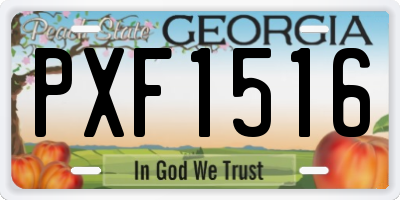 GA license plate PXF1516
