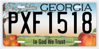 GA license plate PXF1518
