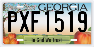 GA license plate PXF1519