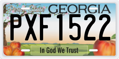 GA license plate PXF1522