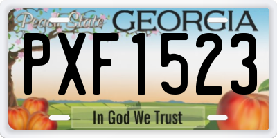 GA license plate PXF1523
